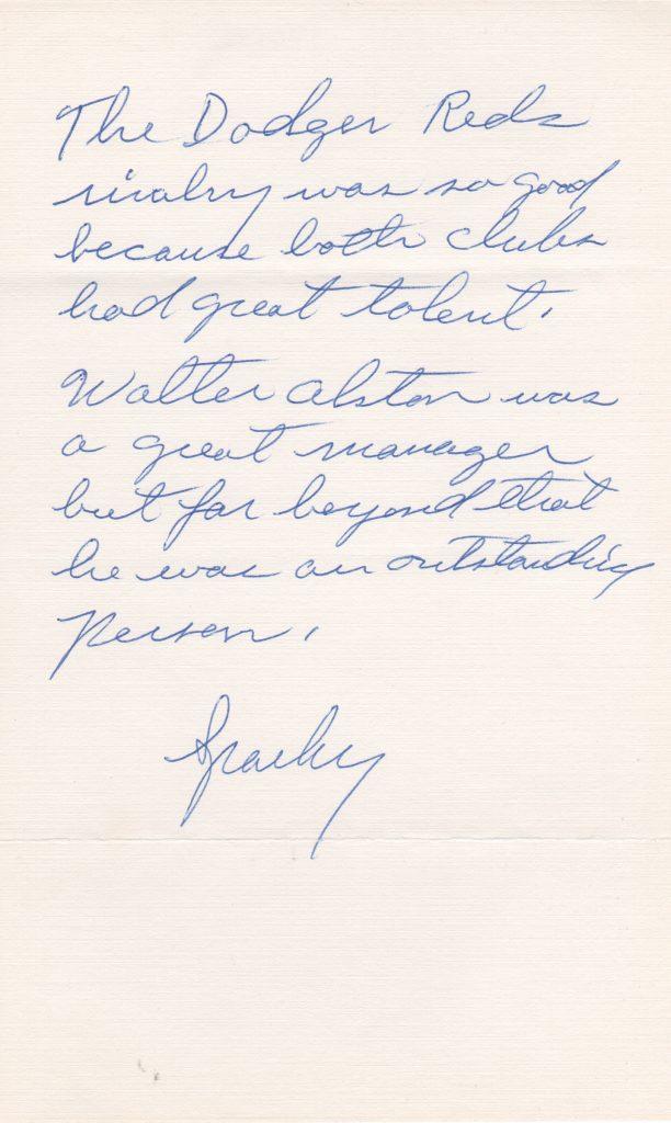 Sparky's Reds and Walt Alston's Dodgers were the top two NL teams of the 1970s