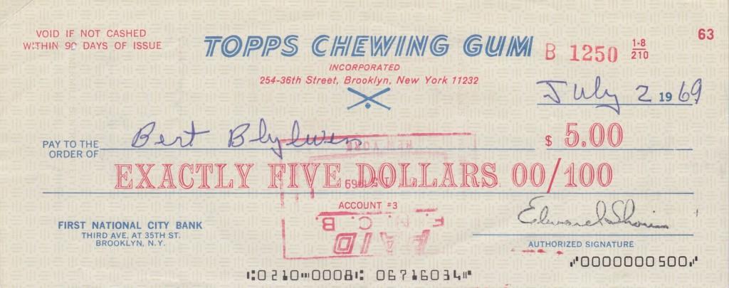 Topps first paid Blyleven $5 to appear on their baseball cards