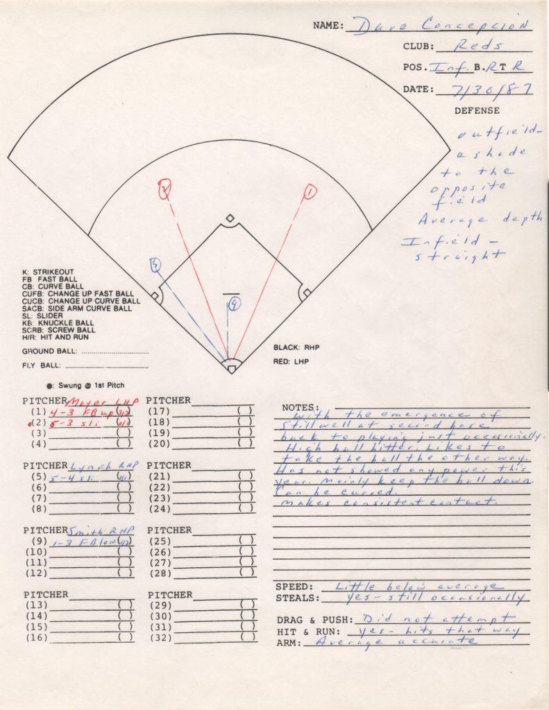 Here's what an advance scout thought of 39-year old shortstop Concepcion
