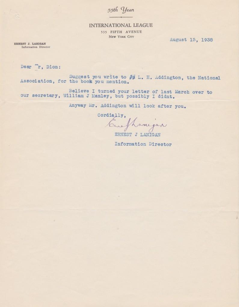 Lanigan was part of the inaugural International League Hall of Fame class in 1947