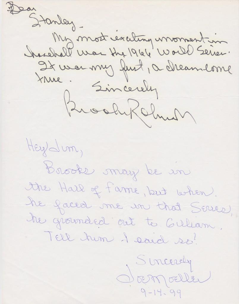Brooks Robinson called the '66 World Series his greatest thrill; Moeller retired him in Game 1