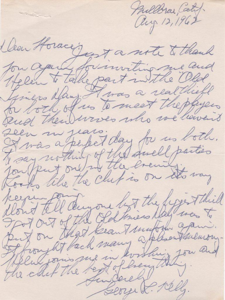 Long after retirement, Kelly still attended Old Timers Games with the Giants