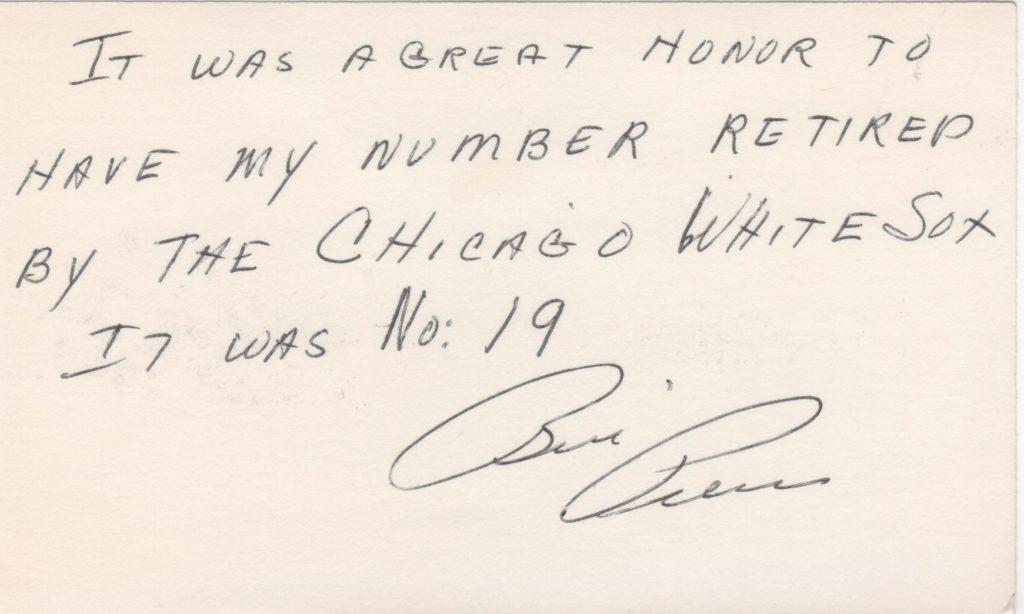 Pierce's #19 was retired by the Chicago White Sox