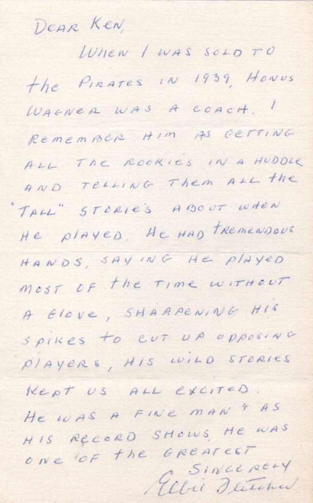 As a coach Honus Wagner regaled players with, 