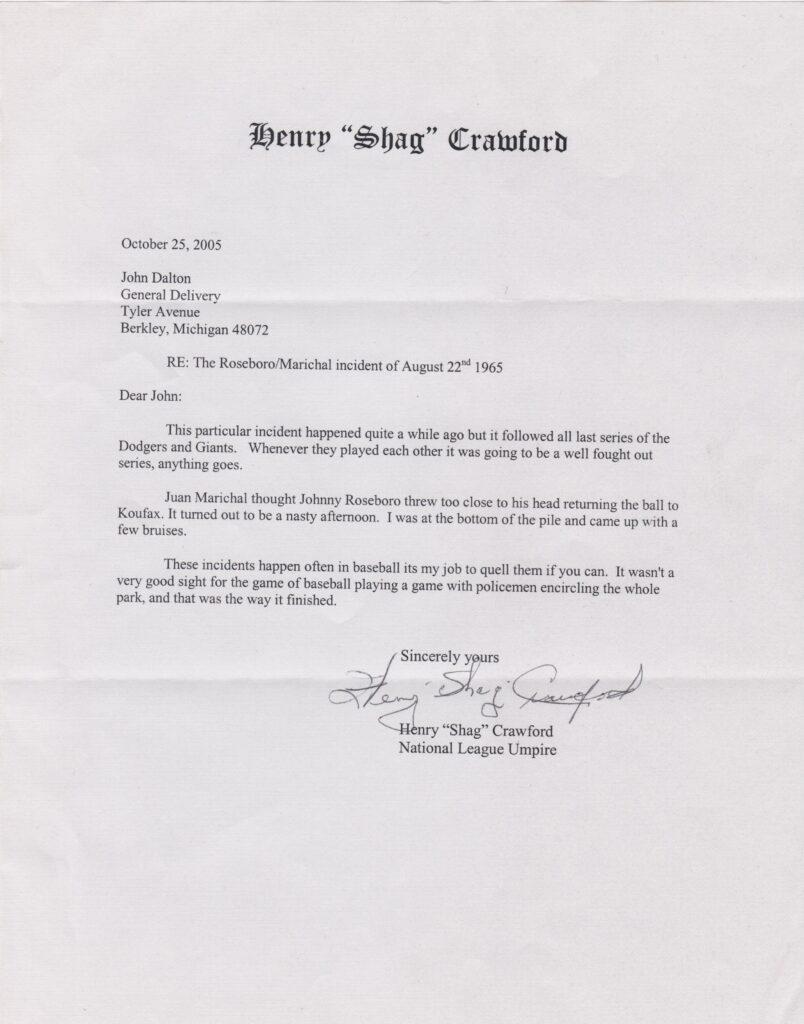 Marichal's 1965 incident with Johnny Roseboro was one of baseball's worst melees