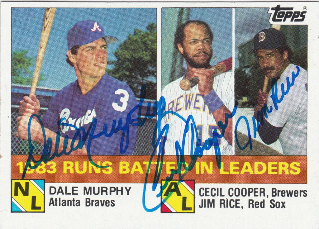 In 1983 Rice led the American League in homers, runs batted in, and total bases