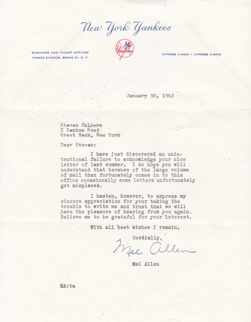 Mel Allen had baseball's biggest stage as announcer for the New York Yankees