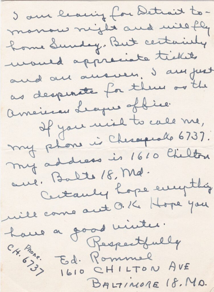 Rommel's MLB umpiring career went from 1938-1959 & included many baseball highlights