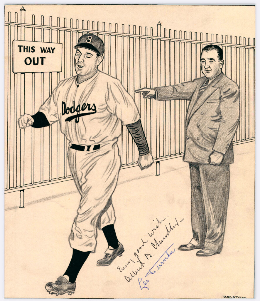 Leo Durocher was slated to be Jackie's first manager before being suspended for the year