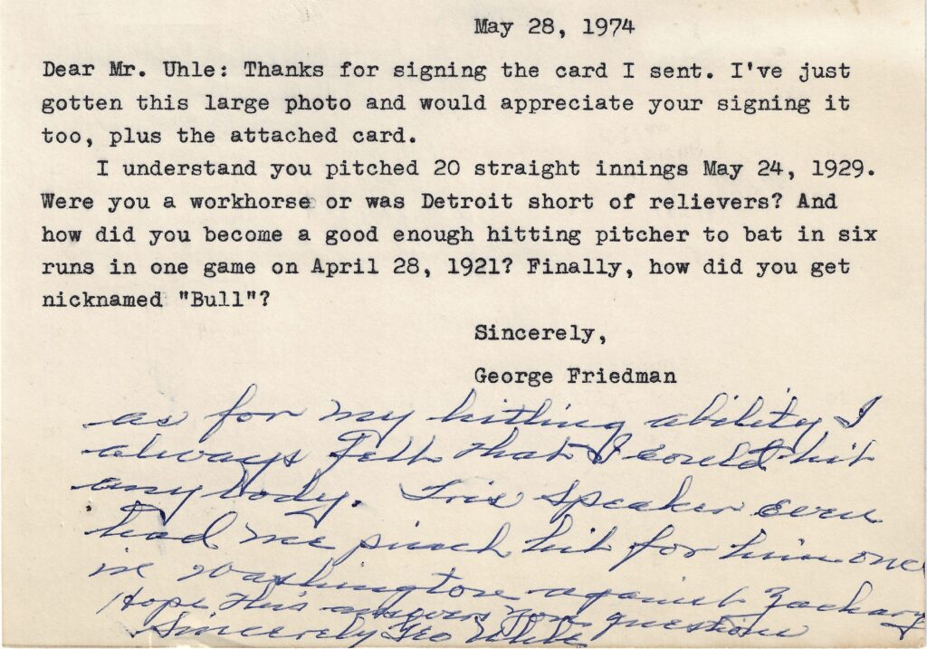 As player/manager of the Indians Speaker once had a pitcher pinch-hit for him