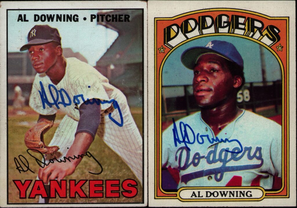 In 1971 Downing became the 38th pitcher to appear for both the Yankees and the Dodgers