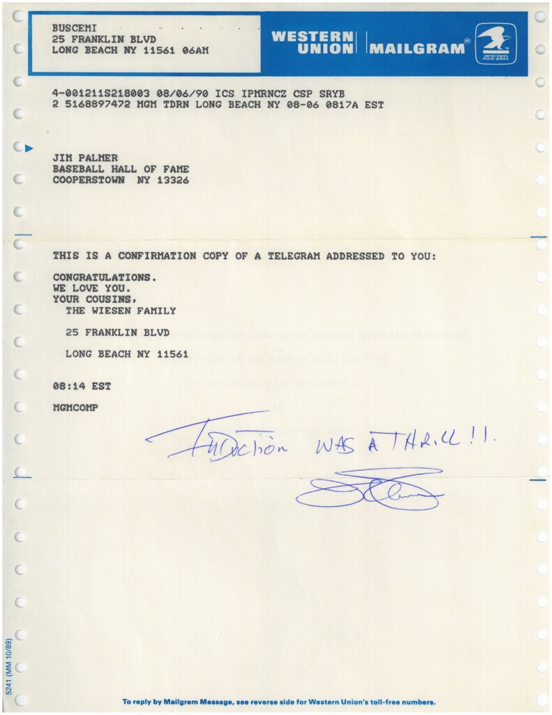 Palmer felt the love of fans, teammates, and family upon his induction