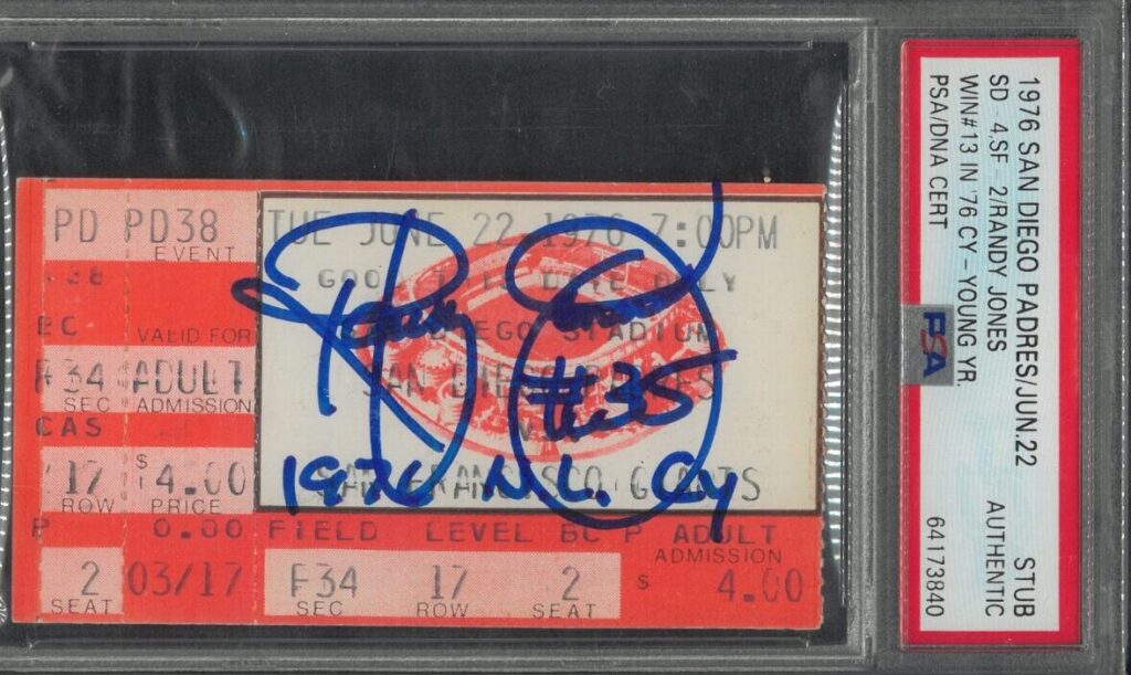 In 1976 Randy Jones tied Matty's NL record for consecutive innings without issuing a walk